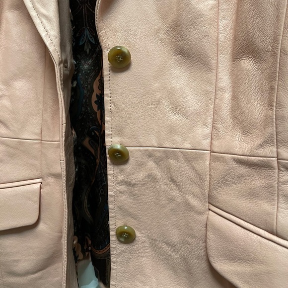 Terry Lewis Classic Luxuries Pink Leather Blazer Coat Jacket with Buttons ๐ค๐๐ค - Picture 6 of 10